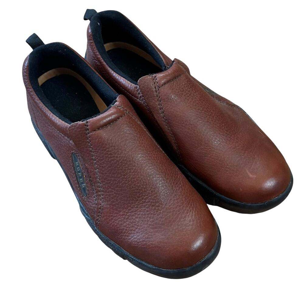 Roper Slip On Brown Leather Comfort Shoes Men’s 11 EE Casual Workwear Normcore